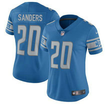 Women's Nike Detroit Lions #20 Barry Sanders Light Blue Vapor Untouchable Authentic stitched NFL jersey