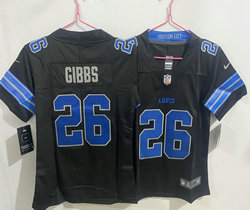 Women's Nike Detroit Lions #26 Jahmyr Gibbs Black 2024 Authentic Stitched NFL Jersey