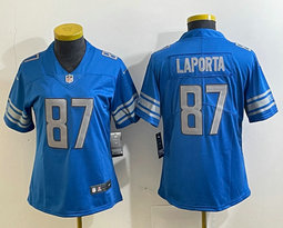 Women's Nike Detroit Lions #87 Aidan Hutchinson Blue Vapor Untouchable Authentic Stitched NFL Jersey