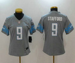 Women's Nike Detroit Lions #9 Matthew Stafford Gray Vapor Untouchable Stitched NFL Jersey