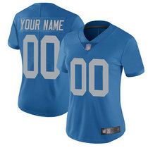 Women's Nike Detroit Lions Customized Blue throwback Limited Vapor Untouchable Authentic Stitched NFL Jerseys
