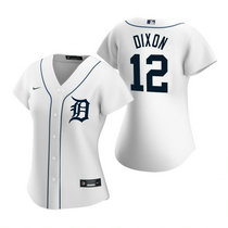 Women's Nike Detroit Tigers #12 Brandon Dixon White Game Authentic Stitched MLB Jersey