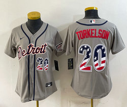 Women's Nike Detroit Tigers #20 Spencer Torkelson Gray 250 Fourth Of July Stadium Jersey