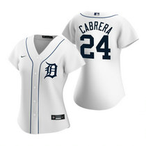 Women's Nike Detroit Tigers #24 Miguel Cabrera White Game Authentic Stitched MLB Jersey