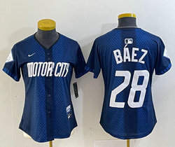 Women's Nike Detroit Tigers #28 Javier Baez 2024 City Authentic Stitched MLB Jersey