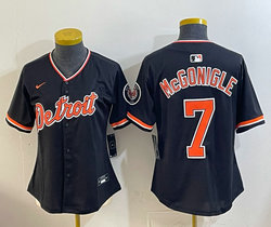 Women's Nike Detroit Tigers #7 Kevin McGonigle Black 2026 Authentic Stitched MLB Jersey