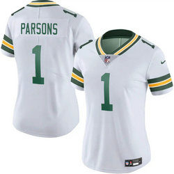 Women's Nike Green Bay Packers #1 Micah Parsons White Vapor Untouchable NFL Jerseys
