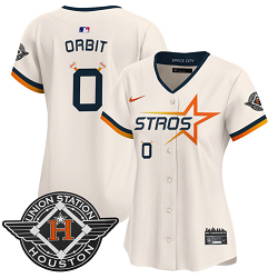Women's Nike Houston Astros #0 Orbit Cream 2025 City Stitched MLB Jersey