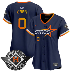Women's Nike Houston Astros #0 Orbit Navy 2025 City Stitched MLB Jersey