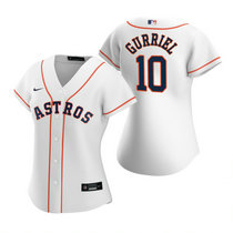Women's Nike Houston Astros #10 Yuli Gurriel White Game Authentic Stitched MLB Jersey