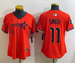 Women's Nike Houston Astros #11 Cam Smith Orange 4(IV) Joint Authentic Stitched MLB Jersey