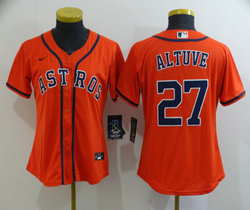 Women's Nike Houston Astros #27 Jose Altuve Orange Game Authentic Stitched MLB Jersey