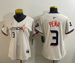 Women's Nike Houston Astros #3 Jeremy Pena Cream 4(IV) Joint Stitched MLB Jersey