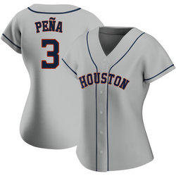 Women's Nike Houston Astros #3 Jeremy Pena Gray Game Authentic Stitched MLB Jersey