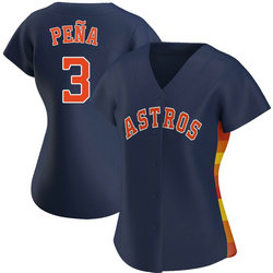 Women's Nike Houston Astros #3 Jeremy Pena Navy Game Authentic Stitched MLB Jersey