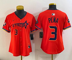 Women's Nike Houston Astros #3 Jeremy Pena Orange 4(IV) Joint Stitched MLB Jersey