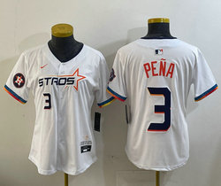 Women's Nike Houston Astros #3 Jeremy Pena White 4(IV) Joint Stitched MLB Jersey