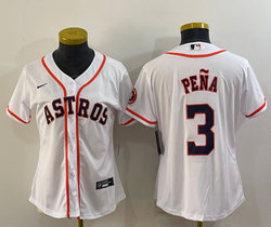 Women's Nike Houston Astros #3 Jeremy Pena White Authentic Stitched MLB Jersey