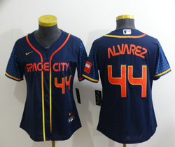 Women's Nike Houston Astros #44 Yordan Alvarez Navy 2022 City 44 in front Game Authentic Stitched MLB Jersey