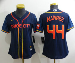 Women's Nike Houston Astros #44 Yordan Alvarez Navy 2022 City Game Authentic Stitched MLB Jersey