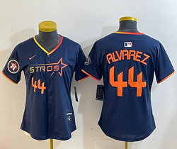 Women's Nike Houston Astros #44 Yordan Alvarez Navy 3(III) Joint Authentic Stitched MLB Jersey