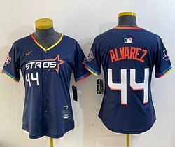 Women's Nike Houston Astros #44 Yordan Alvarez Navy 4(IV) Joint Stitched MLB Jersey