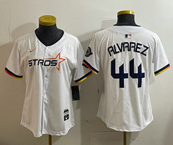 Women's Nike Houston Astros #44 Yordan Alvarez White 3(III) Joint Authentic Stitched MLB Jersey
