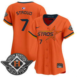 Women's Nike Houston Astros #7 C.J. Stroud Orange 2025 City Stitched MLB Jersey