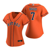 Women's Nike Houston Astros #7 Craig Biggio Orange Game Authentic Stitched MLB Jersey
