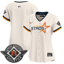 Women's Nike Houston Astros Blank Cream 2025 City Stitched MLB Jersey