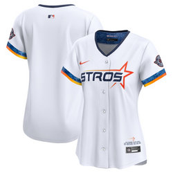 Women's Nike Houston Astros Blank White 2025 City Stitched MLB Jersey
