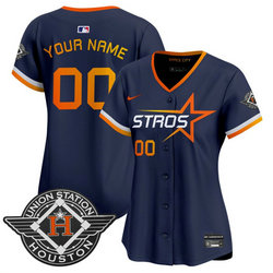 Women's Nike Houston Astros Custom Navy 2025 City Stitched MLB Jersey