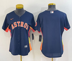 Women's Nike Houston Astros Navy with logo Authentic Stitched MLB Jersey