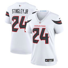 Women's Nike Houston Texans #24 Derek Stingley Jr. 2024 White Vapor Untouchable Authentic stitched NFL jersey