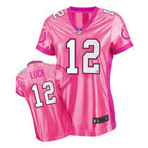 Women's Nike Indianapolis Colts #12 Andrew Luck New Pink Be Luv'd Authentic stitched NFL jersey