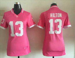 Women's Nike Indianapolis Colts #13 T. Y. Hilton 2015 Pink Bubble Gum Authentic Stitched NFL Jersey