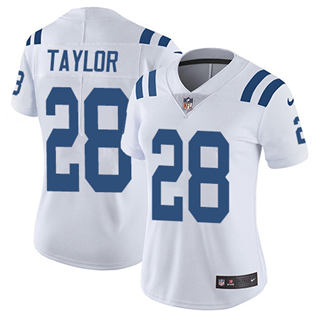 Women's Nike Indianapolis Colts #28 Jonathan Taylor White Vapor Untouchable Authentic Stitched NFL Jersey