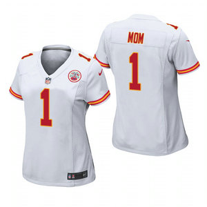 Women's Nike Kansas City Chiefs #1 Dad White 2021 Mother's Day Authentic Stitched NFL Jersey