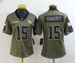 Women's Nike Kansas City Chiefs #15 Patrick Mahomes 2021 salute to service Authentic Stitched NFL Jersey