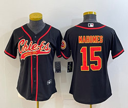 Women's Nike Kansas City Chiefs #15 Patrick Mahomes Black Joint Authentic Stitched baseball jersey