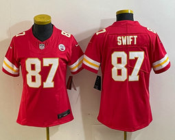 Women's Nike Kansas City Chiefs #87 Taylor Swift Red 2023 F.U.S.E Authentic Stitched NFL Jersey