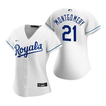 Women's Nike Kansas City Royals #21 Mike Montgomery White Game Authentic Stitched MLB Jersey