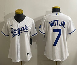 Women's Nike Kansas City Royals #7 Bobby Witt Jr.  White Authentic Stitched MLB Jersey