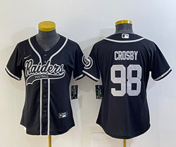Women's Nike Las Vegas Raiders #98 Maxx Crosby Black Joint Authentic Stitched baseball jersey