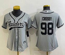 Women's Nike Las Vegas Raiders #98 Maxx Crosby Gray Joint Authentic Stitched baseball jersey