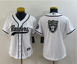 Women's Nike Las Vegas Raiders White Joint Big Logo Authentic Stitched baseball jersey
