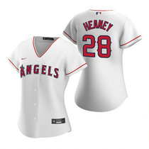 Women's Nike Los Angeles Angels of Anaheim #28 Andrew Heaney White Game Authentic stitched MLB jersey