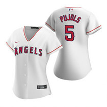 Women's Nike Los Angeles Angels of Anaheim #5 Albert Pujols White Game Authentic stitched MLB jersey
