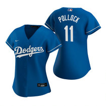 Women's Nike Los Angeles Dodgers #11 A.J. Pollock Blue Game Authentic Stitched MLB Jersey