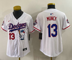 Women's Nike Los Angeles Dodgers #13 Max Muncy White Hello Kitty Jersey